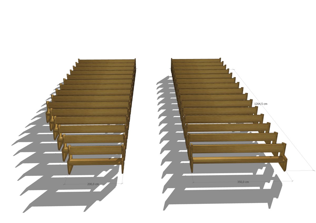 Widok perspektywiczny - nawa główna z ławkami
